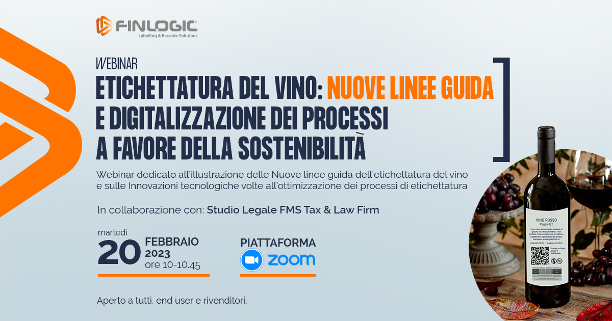 Webinar | Etichettatura del vino: nuove linee guida e digitalizzazione dei processi a favore della sostenibilità