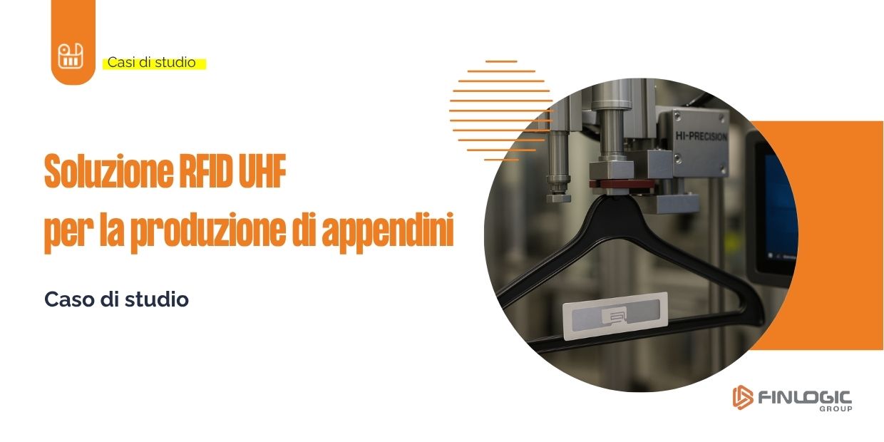 Sistema RFID UHF HI PRECISION per la tracciabilità nella produzione di appendini per abbigliamento