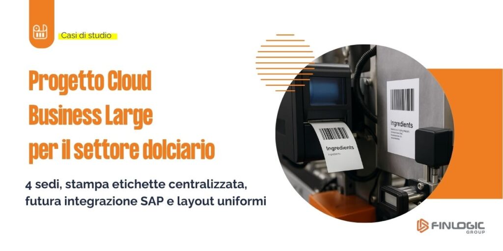 Progetto Cloud Business Large per il settore dolciario