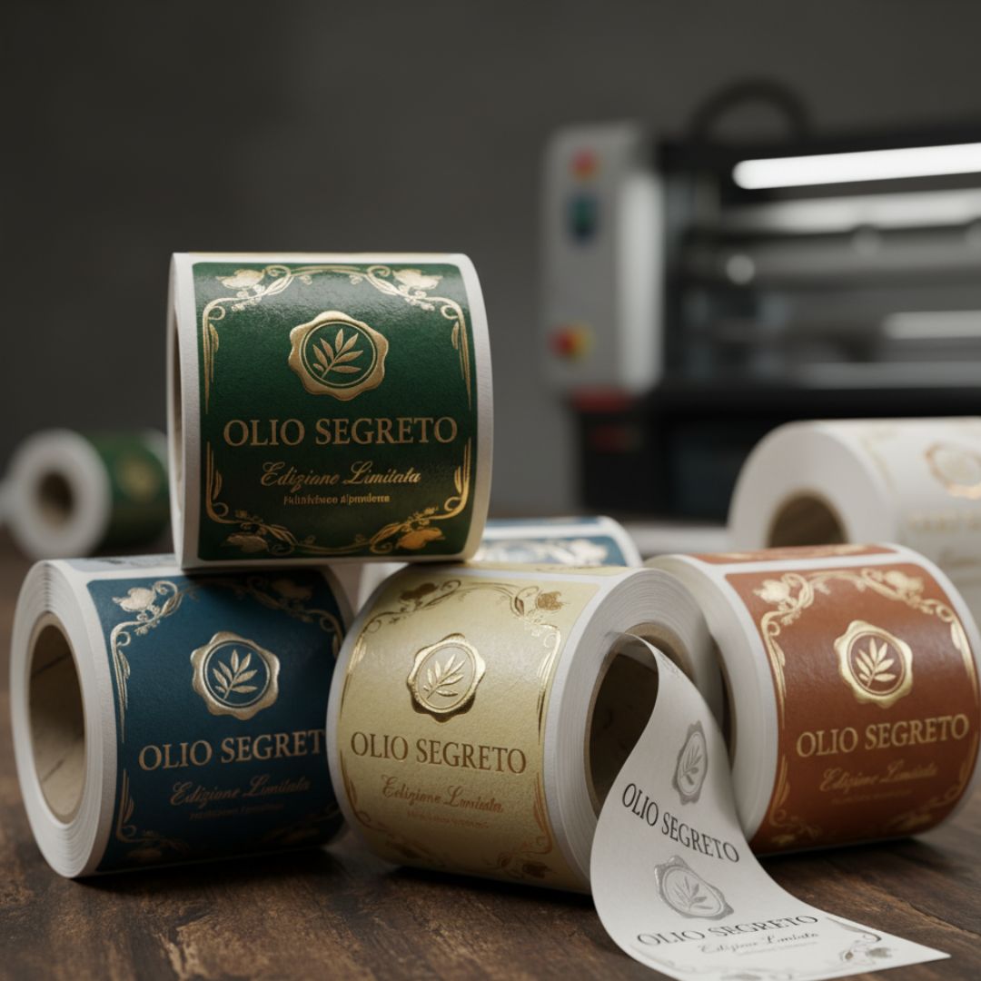 Produzione etichette nobilitate personalizzate | Gruppo Finlogic